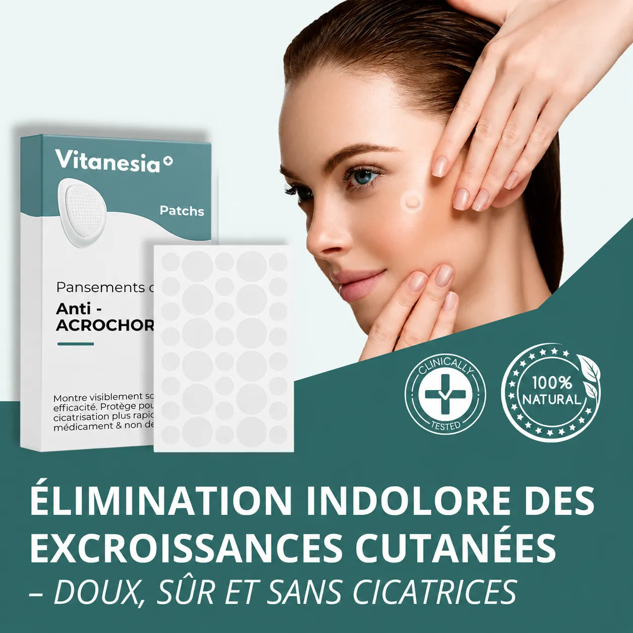 Vitanesia™ Pro Acrochordons Patch Cutané + Aloe Vera