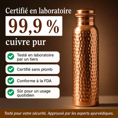 Gourde en Cuivre Pur certifiées Elira® - Édition V2 martelée à la main