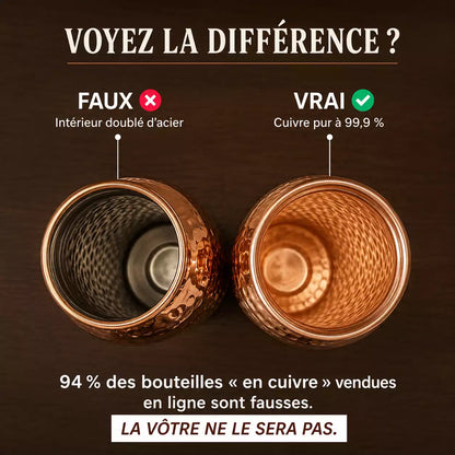 Gourde en Cuivre Pur certifiées Elira® - Édition V2 martelée à la main