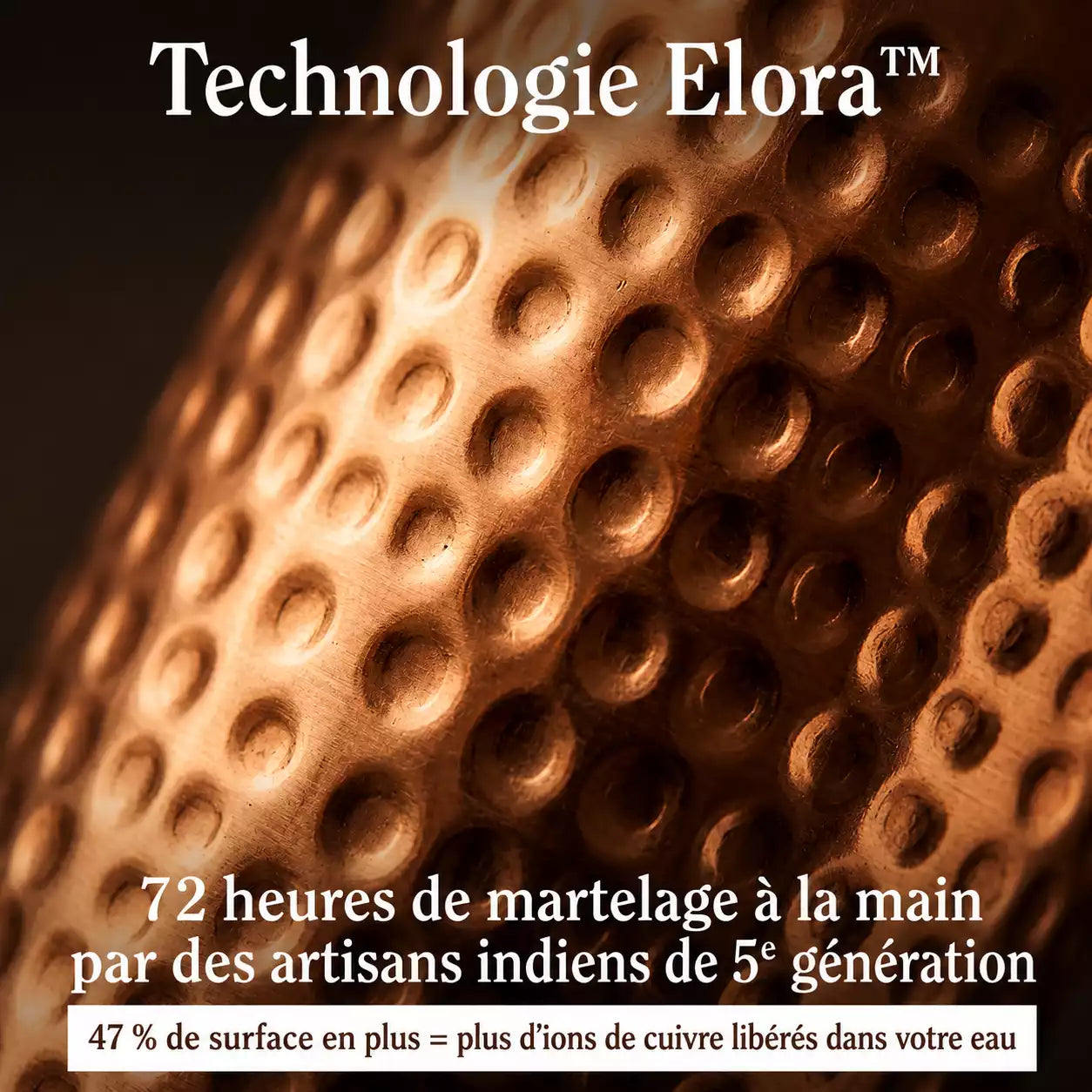 Gourde en Cuivre Pur certifiées Elira® - Édition V2 martelée à la main