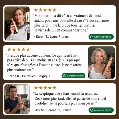 Gourde en Cuivre Pur certifiées Elira® - Édition V2 martelée à la main